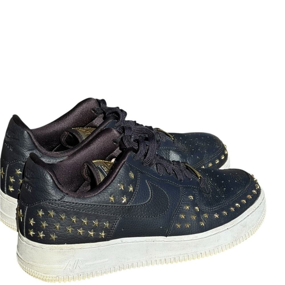 Nike Air Force 1 Black and Gold Stars Studded Sneakers GUC Size 9 - Picture 8 of 16